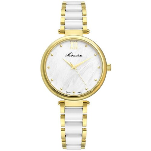 фото Наручные часы adriatica 3705.d18fq, белый, желтый