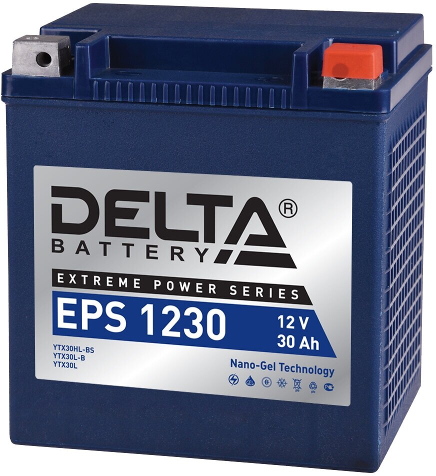 Аккумулятор Delta Battery Eps Agm 30 А/Ч Обратная 166X130x175 Cca360 А DELTA battery арт. EPS 1230