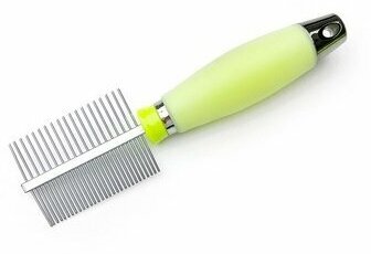 PET STAR Расческа двухсторонняя с силиконовой ручкой 49 зубцов - фотография № 4