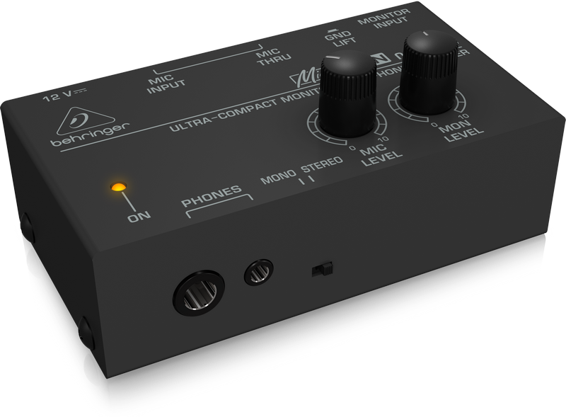 Behringer MA400 компактный мониторный усилитель для стереонаушников (с возможностью установки баланса уровней сквозного микрофонного канала и линейног