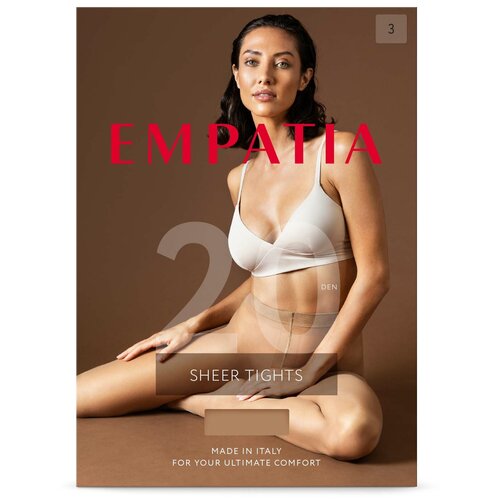 фото Колготки empatia, 20 den, с ластовицей, размер 3, бежевый