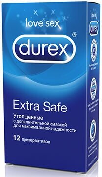 14 Durex Extra Safe, 12 шт. Презервативы особо прочные. Упаковка по 12 шт.