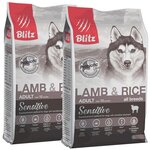 BLITZ SENSITIVE ADULT ALL BREEDS LAMB & RICE для взрослых собак всех пород с ягненком и рисом (2 + 2 кг) - изображение