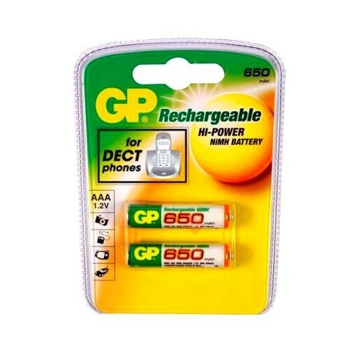 Аккумулятор GP 65AAAHC AAA NiMH 650mAh (2шт) аккумуляторы gp 2шт aaa 950mah nimh 95aaahc u2