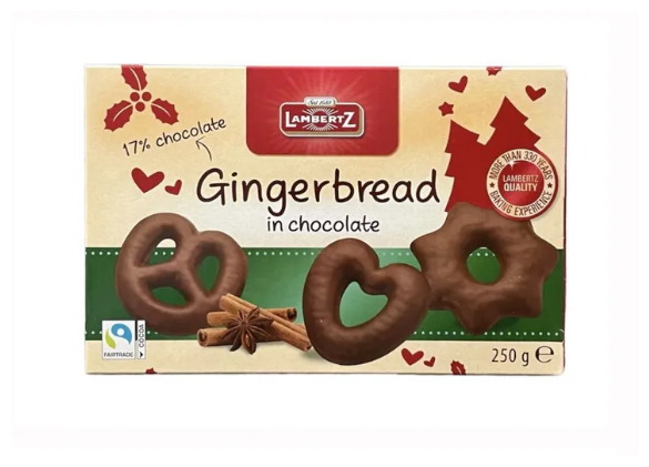Пряники фигурные в темном шоколаде Lambertz Gingerbread, 250 г, Германия - фотография № 5