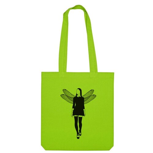 фото Сумка «девушка, крылья, стрекоза, ангел, готика.» (желтый) us basic