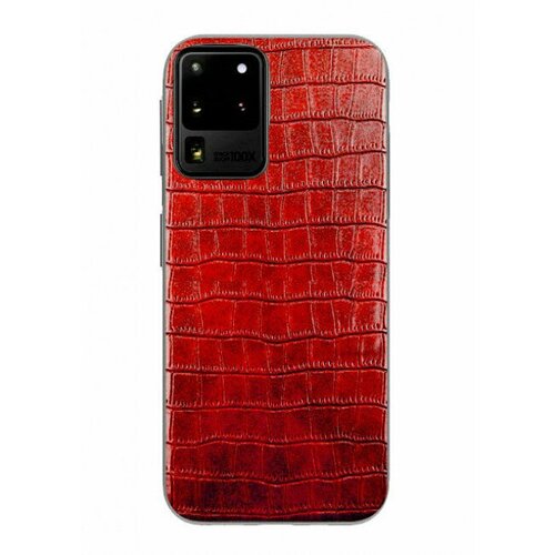 Силиконовая задняя накладка из декоративной кожи крокодила для Samsung S20 Ultra, красный