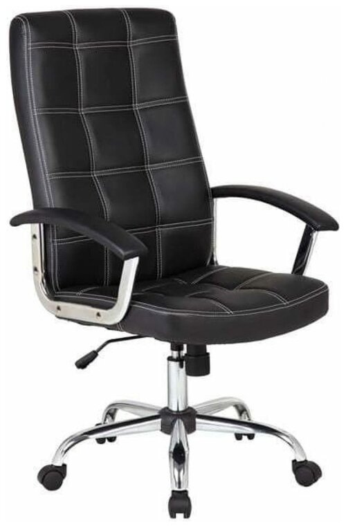 Кресло для руководителя Рива Чейр RCH 9092, обивка: искусственная кожа, цвет: черная экокожа