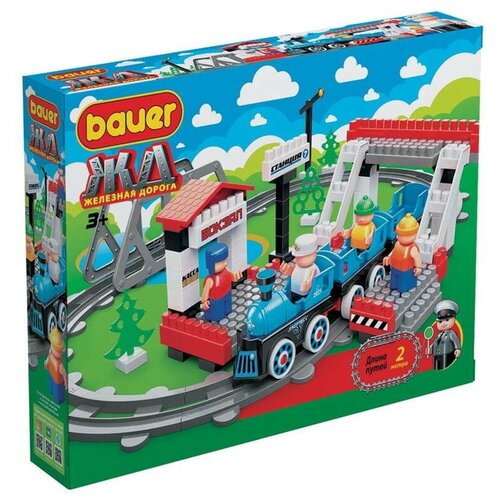 926 Детский развивающий конструктор Bauer Железная дорога. Испытательный полигон поездов с Б