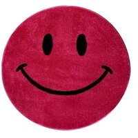 Ковер яркий круглый 100*100см NC19 розовый, прикроватный для детской комнаты, ковер Смайл / мягкий ковер / ковер в подарок