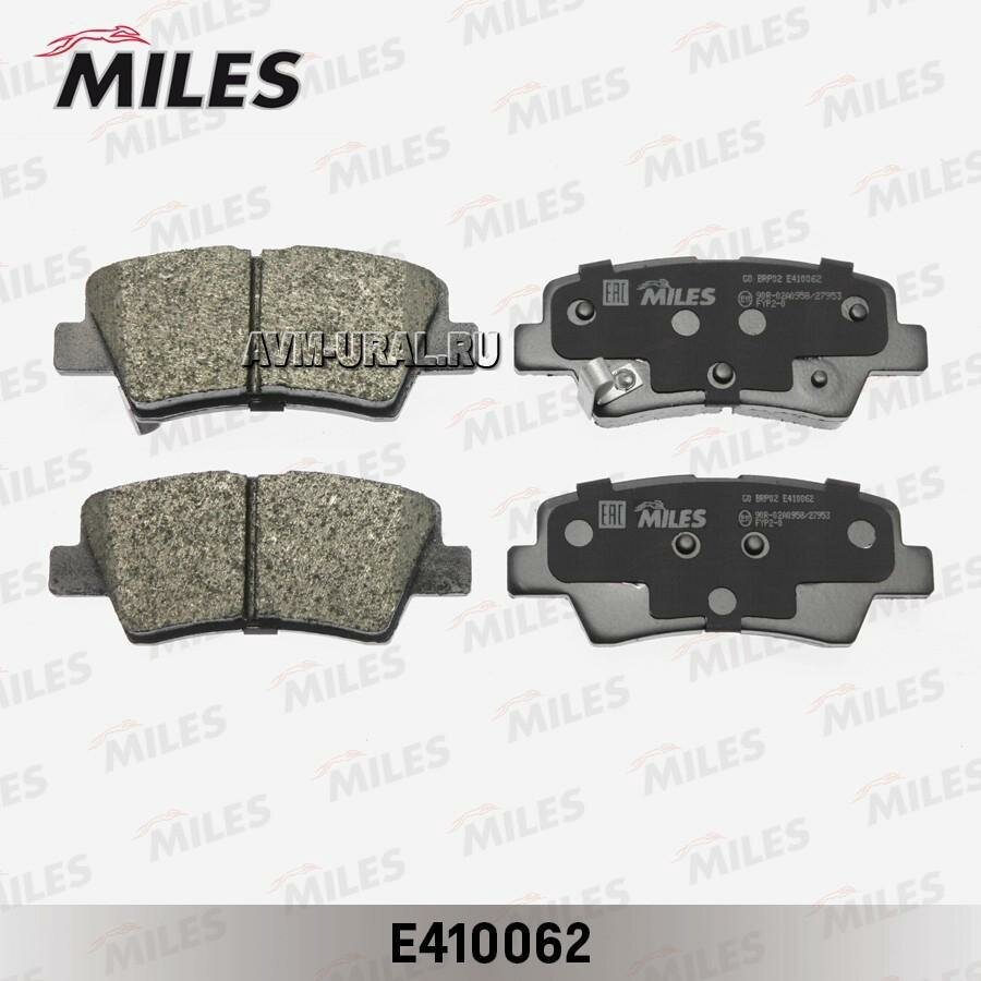 MILES E410062 Колодки тормозные Hyundai Solaris 10-, Elantra; Kia Rio 11-, Soul 1.6 09- задние дисковые Miles Low-