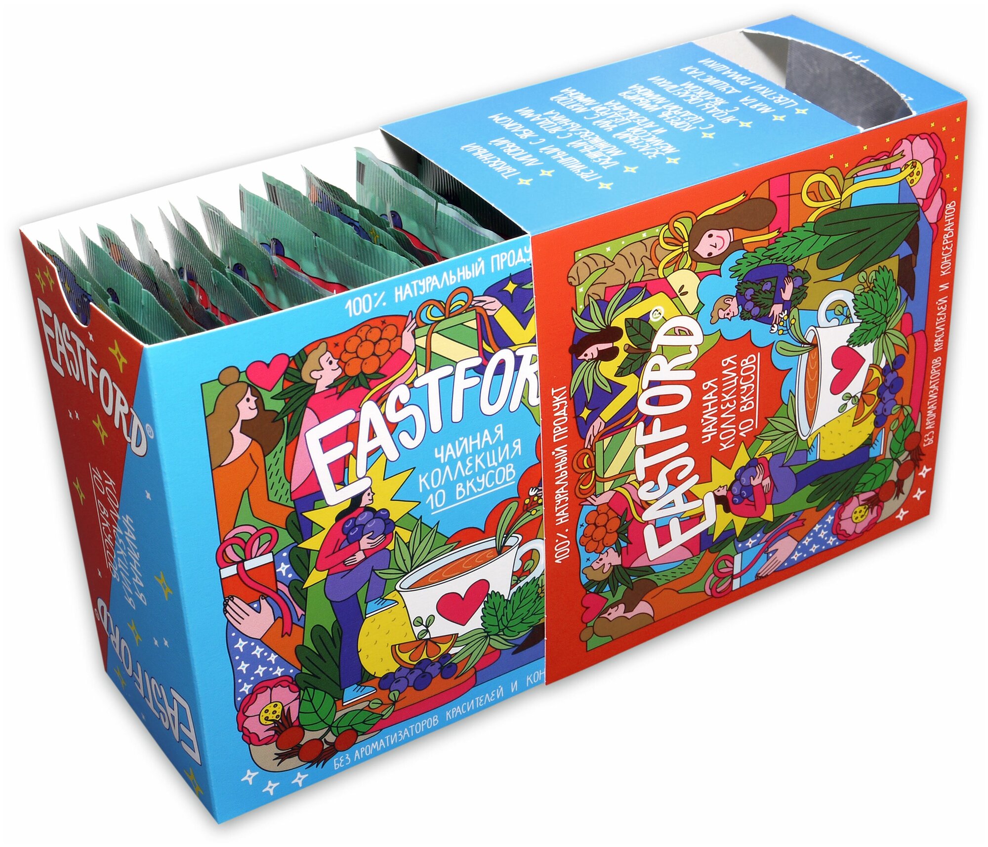 Чай EASTFORD подарочный набор в больших фильтр-пакетах чайная коллекция вкусов - фотография № 11