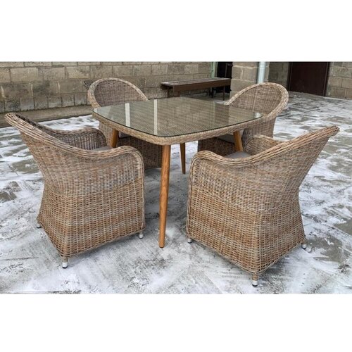 Комплект мебели Afina T368/Y490 Light brown (4+1) арт. T368/Y490 Light brown 4Pcs