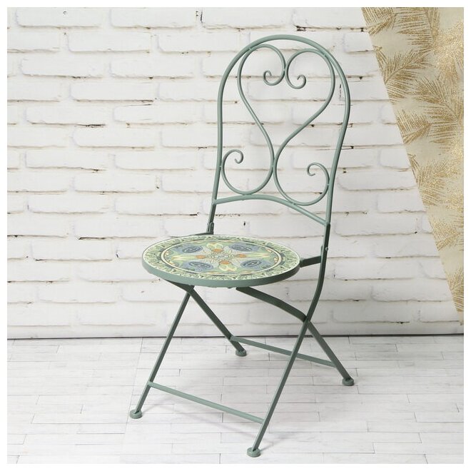 Kaemingk Складной стул с мозаикой Ривьера 93*46*39 см, металл 840954