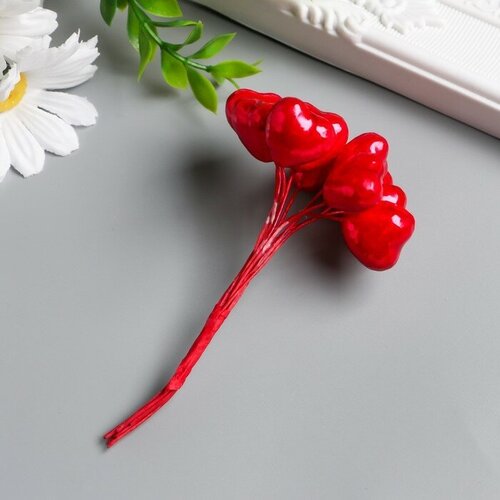 Декор для творчества КНР Сердечки красный, 10 см, пенопласт, в 1 букете 10 сердечек (7459490)