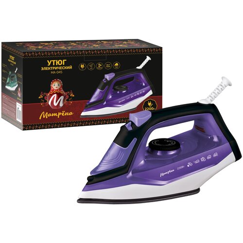 Утюг Матрена МА-045 фиолетов 2200Вт парспрейпарударсамоочтефлоновая подошва006386 115500₽