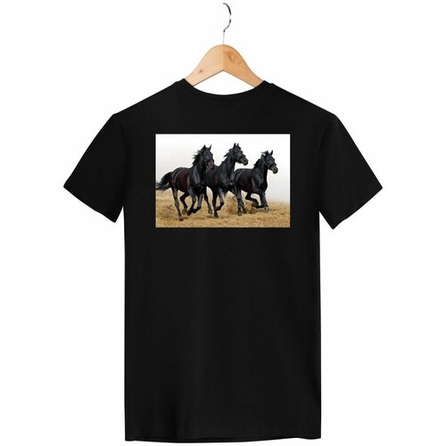 Футболка Zerosell Лошади/Horses, размер 5XL, черный