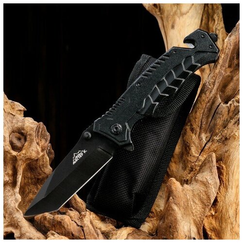 Нож складной КНР полуавтоматический со стропорезом, 20 см, клинок 9 см (1) нож складной со стропорезом 22 5см клинок 9 3см
