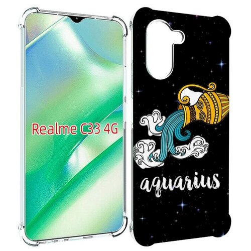 Чехол MyPads знак зодиака водолей 2 для Realme C33 4G задняя-панель-накладка-бампер