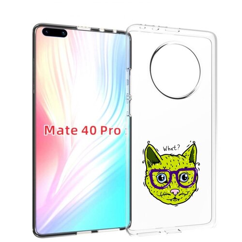 Чехол MyPads Зеленый кот для Huawei Mate 40 Pro (NOH-NX9) задняя-панель-накладка-бампер чехол mypads кот мяу детский для huawei mate 40 pro noh nx9 задняя панель накладка бампер