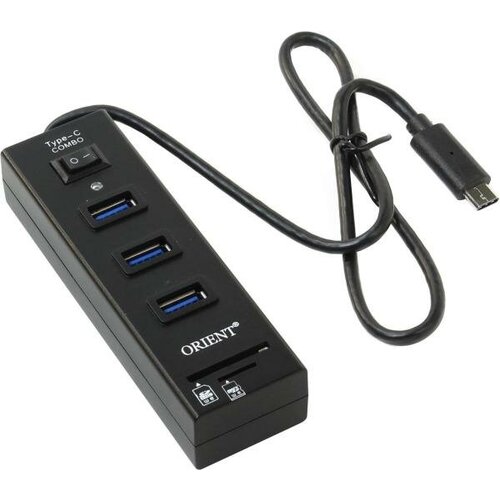 Концентратор USB ORIENT JK-331 3 порта USB3.0 черный