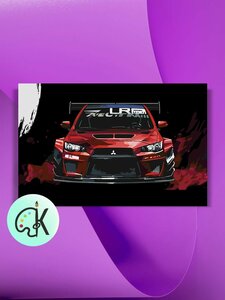 Фото Картина по номерам на холсте Mitsubishi EVO X Art, 40 х 60 см