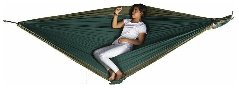 Гамак средний Ticket to the Moon Original Hammock Dark Green/Army Green - фотография № 12