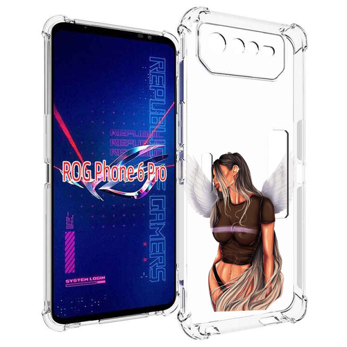 Чехол MyPads девушка-ангел-с-крыльями женский для Asus ROG Phone 6 Pro задняя-панель-накладка-бампер чехол mypads девушка с цветами с гранями женский для asus rog phone 6 pro задняя панель накладка бампер