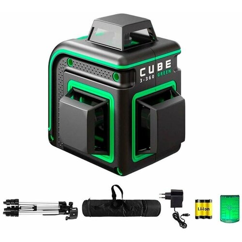 Лазерный уровень ADA Cube 3-360 GREEN Professional Edition комплект ada нивелир штатив cube 3 360 green special edition а00613