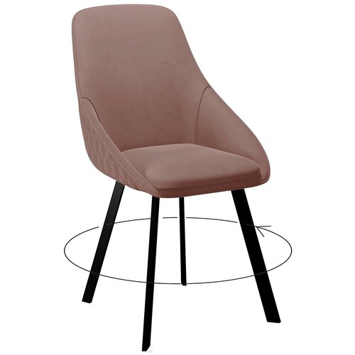 Стул DikLine 246 поворотный, Z34 пудра, ножки черные