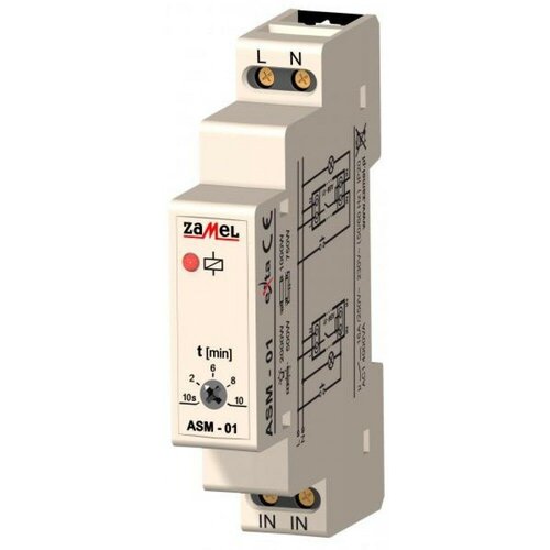 Zamel Таймер лестничный 10с-10мин 16А IP20 на DIN рейку ASM-01 (7 шт.)