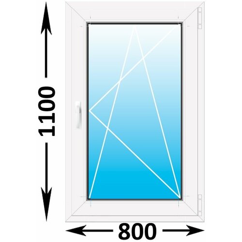 Пластиковое окно Melke одностворчатое 800x1100 (ширина Х высота) (800Х1100) окна пластиковые пвх 60 мм размер 500мм 500мм одностворчатое поворотно откидное стеклопакет двухкамерный 4 10 4 10 4 цвет графит