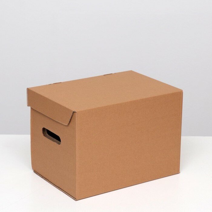 Коробка для хранения "А4", бурая, 32,5 x 23,5 x 23,5 см - фотография № 3