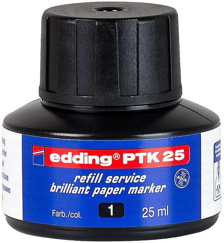 Чернила edding PTK25, для заправки, пигментные, капиллярная система, 25 мл Черный