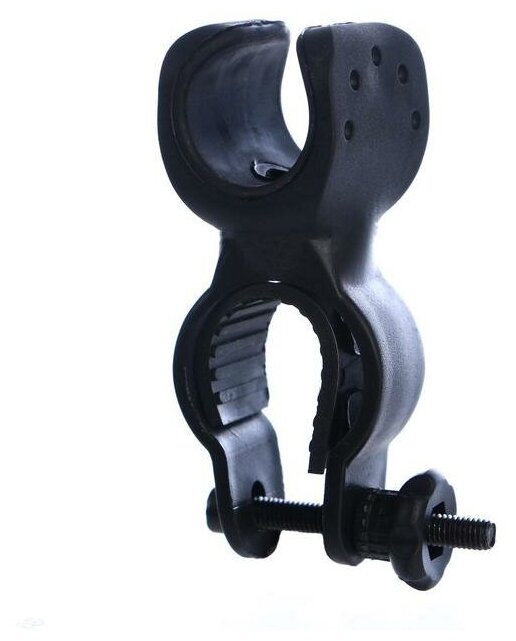 Крепление для велосипедного фонаря КНР 8х3х4,5 см, черный, пластик (5105942)