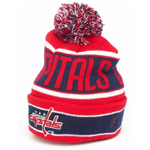 фото Шапка мужская с помпоном nhl washington capitals atributika & club, синяя шапка нхл вашингтон кэпиталз атрибутика и клуб зимняя