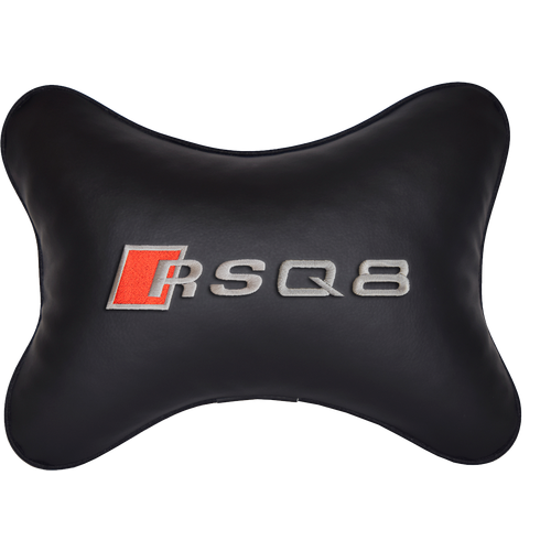 Подушка на подголовник экокожа Black с логотипом автомобиля AUDI RSQ8