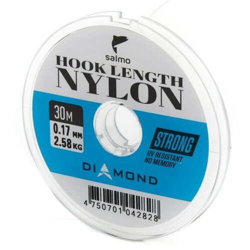 фото Леска монофильная salmo diamond hook length nylon, диаметр 0.17 мм, тест 2.58 кг, 30 м