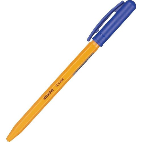 Ручка шариковая автоматическая Attache Economy (0.5мм, синий цвет чернил, оранжевый корпус) 50шт.