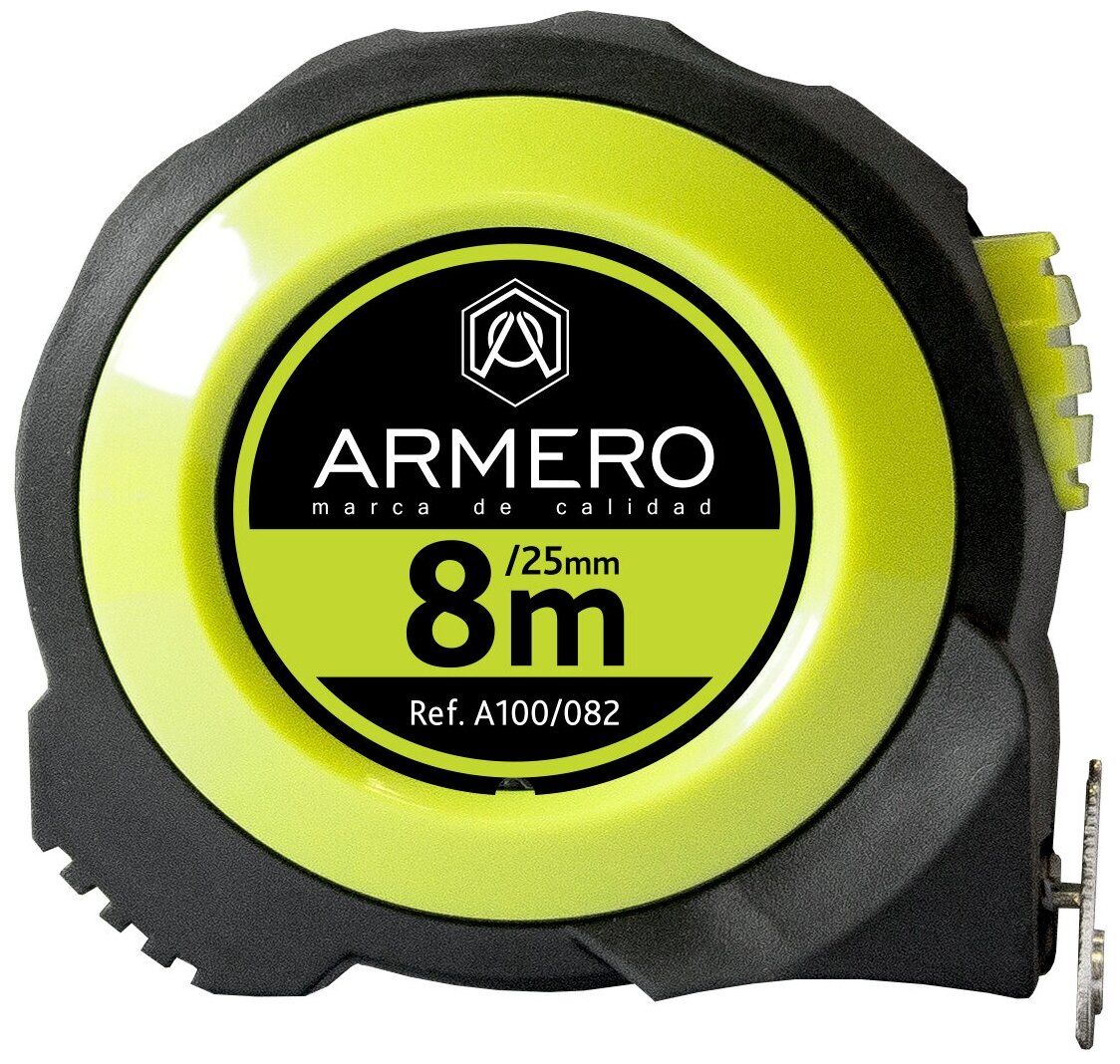 Рулетка с автоблокировкой, 8м/25мм, магнит, нейлон ARMERO - фото №3