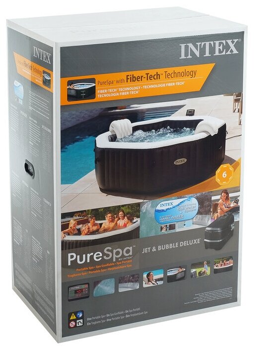 СПА бассейн Intex Jet and Bubble Deluxe 28462, 218х71 см серый - фотография № 18