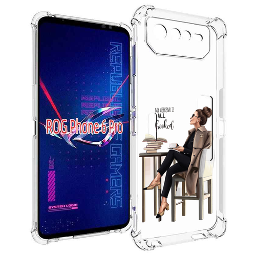 Чехол MyPads Девушка-в-кофейне для Asus ROG Phone 6 Pro задняя-панель-накладка-бампер