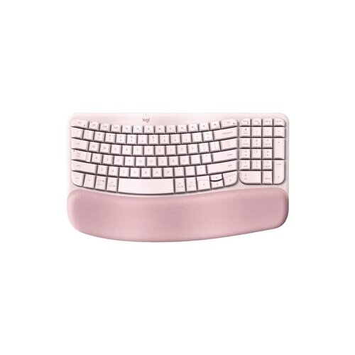 фото Logitech wave keys, розовый, беспроводная клавиатура офисная