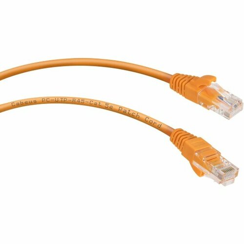 Патч-корд Cabeus U/UTP PC-UTP-RJ45-Cat.5e-1.5m-OR категория 5е, 2xRJ45/8p8c, неэкранированный, PVC, 1.5м оранжевый