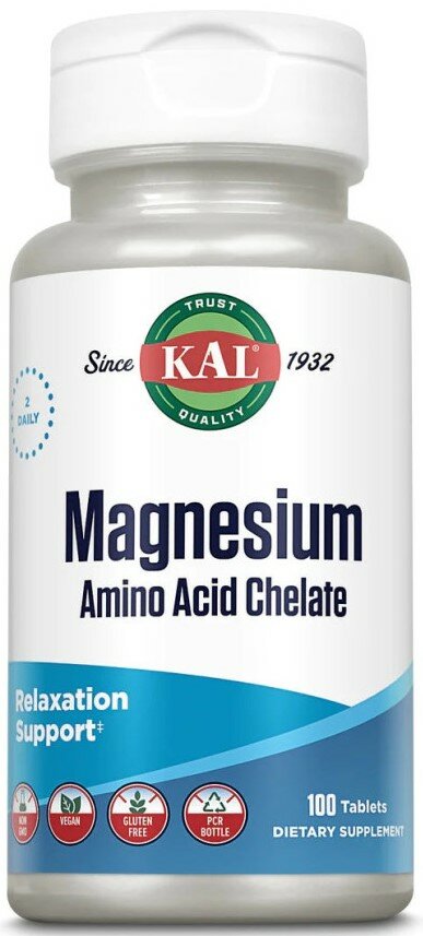 KAL Magnesium Amino Acid Chelate 100 tablets (хелат аминокислот магния)