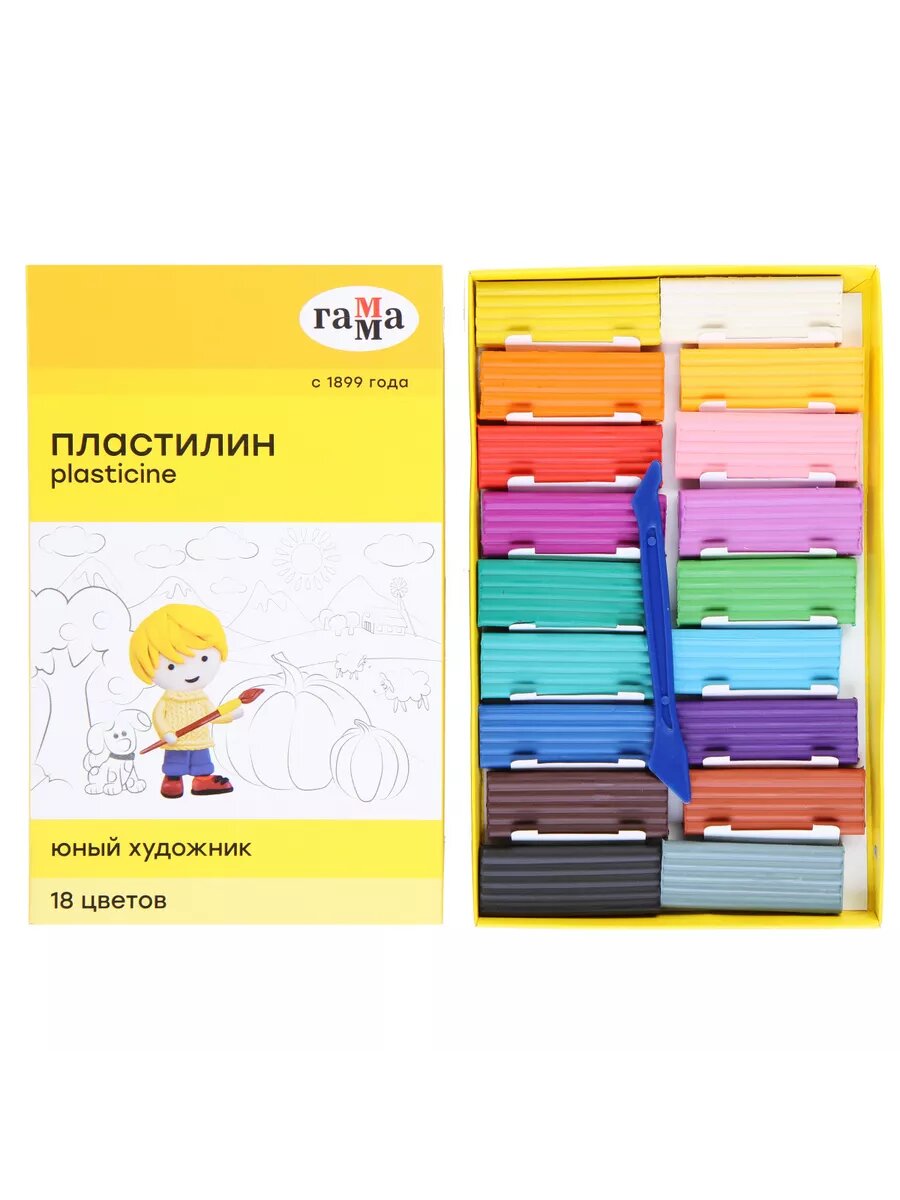 Пластилин набор 18 цветов