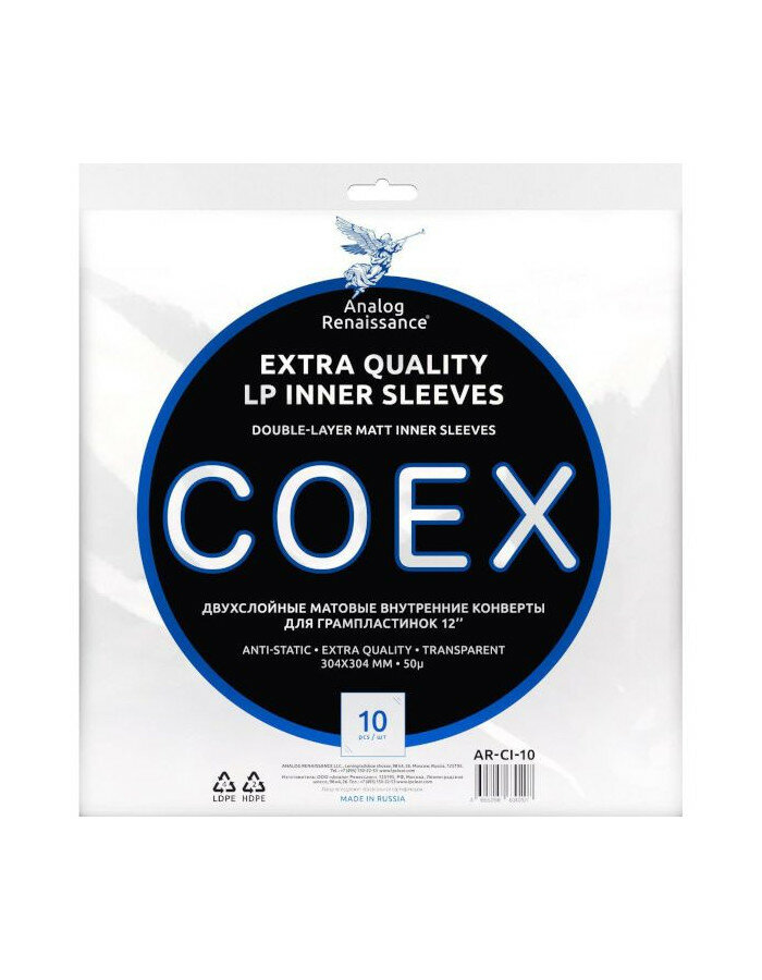 Конверты внутренние COEX для грампластинок 12" (10 шт)