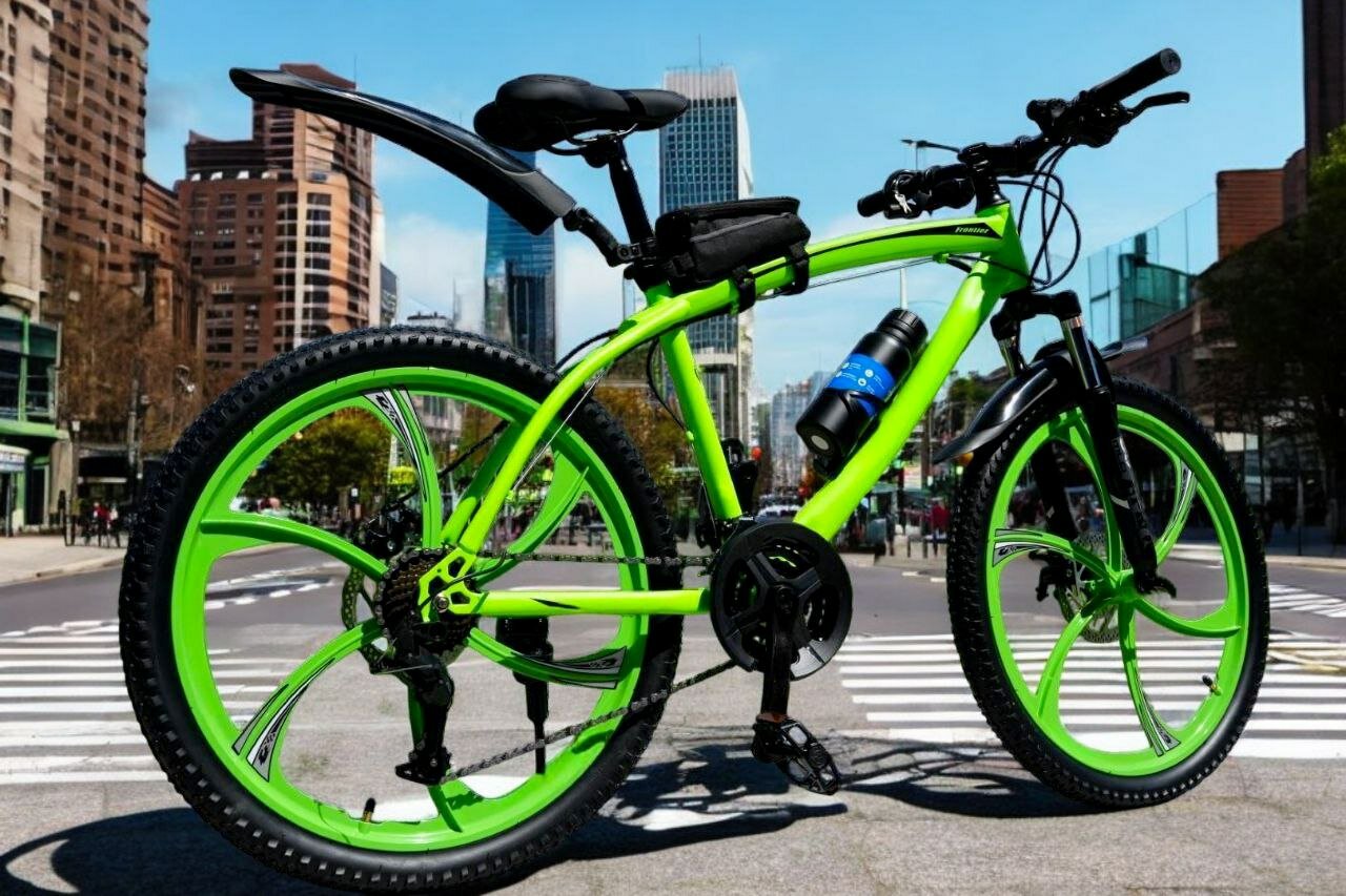 фото Велосипед горный Литые диски Подростковый/детский спортивный, салатовый