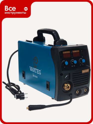 Изображение товара Сварочный полуавтомат Foxweld Varteg 200 DUO 6562: компактный инвертор для MIG/MAG и MMA сварки с цифровым дисплеем и мо