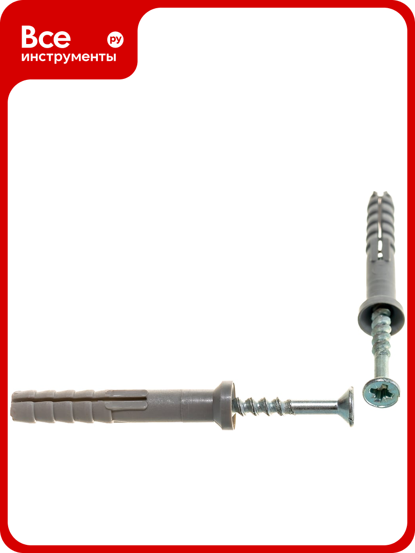 Дюбель-гвоздь Tech-Krep полипропилен потайной 8x60 мм 100 шт пакет 150698